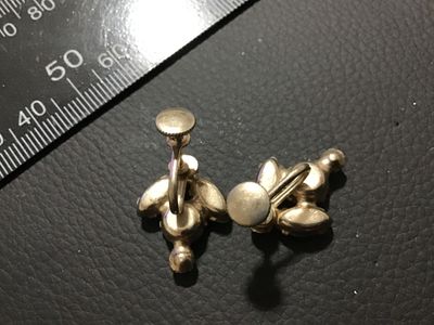 Vintage Green Cabochon and Rhinestone Screw-Back Earrings