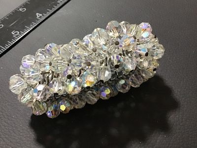 Vintage Aurora Borealis Crystal Bead Expansion Stretch Bracelet