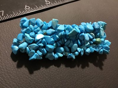 Chunky Faux Turquoise Chip Stretch Bracelet