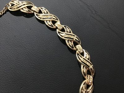 Vintage Gold-Tone Rhinestone Collar Necklace
