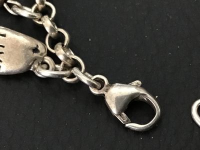 DV Sterling Silver & Pearl Inspirational Charm Bracelet