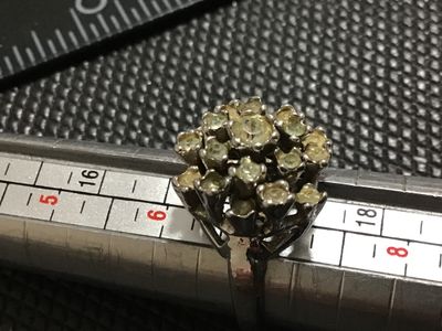 Vintage 18K H.G.E. Lind Cluster Ring Size 6.5