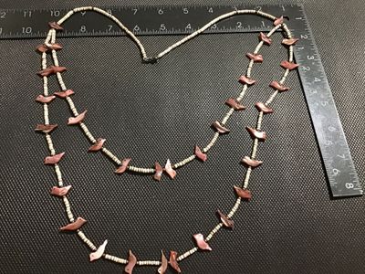Vintage Native American Style Shell Heishe & Carved Bird Fetish Necklace