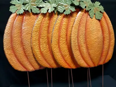 METAL PUMPKIN YARD DECOR