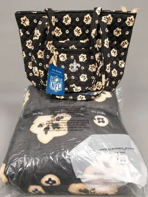 VERA BRADLEY NEW ORLEANS SAINTS TOTE AND BLANKET