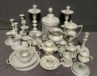 LARGE PEWTER ASSORTMENT 