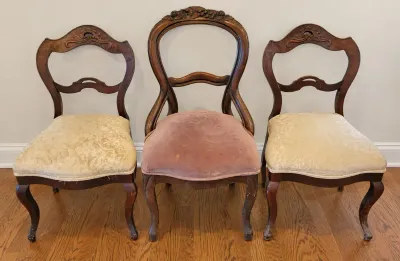 ANTIQUE STYLE BALLOON BACK SIDE CHAIRS
