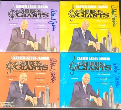 "ON THE SHOULDERS OF GIANTS" FOUR AUDIO/MUSIC CDS SIGNED BY KAREEM ABDUL-JABBAR (2)