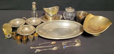 SILVER PLATE & STERLING SILVER COLLECTIBLES AND KITCHEN PRODUCTS 