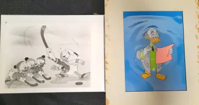 "DONALD DUCK AND NEPHEWS" CBS PHOTO & PROFESSOR LUDWIG VON DRAKE PRODUCTION CEL - DISNEY