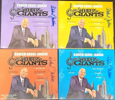 "ON THE SHOULDERS OF GIANTS" FOUR AUDIO/MUSIC CDS SIGNED BY KAREEM ABDUL-JABBAR (1)