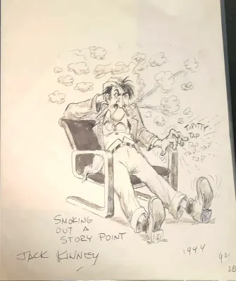 "SMOKING OUT A STORY POINT" ORIGINAL JACK KINNEY DRAWING