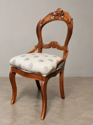 ANTIQUE VICTORIAN-STYLE BALLOON BACK CHAIR