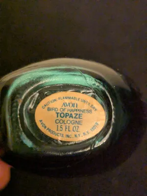 Vintage Avon 'Bird of Happiness' Topaze Cologne Bottle