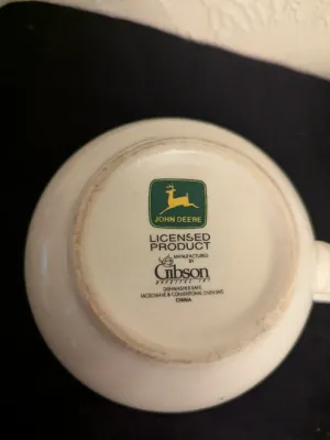 Pair of John Deere Ceramic Soup Mugs by Gibson