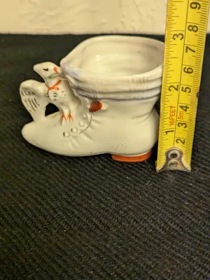 Vintage Porcelain Boot Figurine with Eagle - Made in Japan
