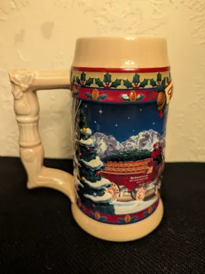 2003 Budweiser 'Old Towne Holiday' Beer Stein