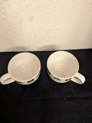 Pair of John Deere Ceramic Soup Mugs by Gibson