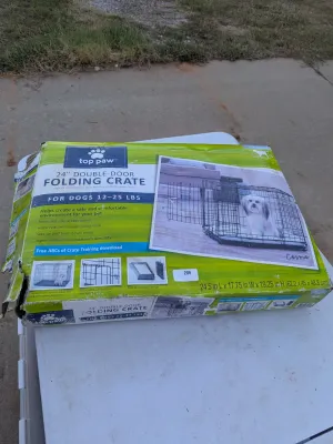 Top Paw 24" Double-Door Folding Dog Crate