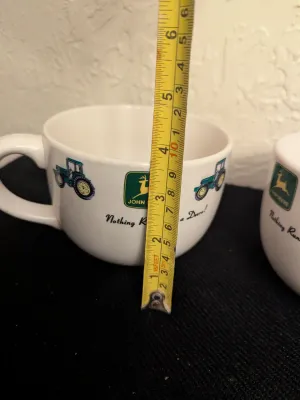 Pair of John Deere Ceramic Soup Mugs by Gibson