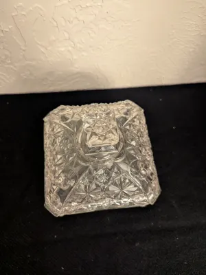 Antique EAPG Footed Glass Jewelry Box
