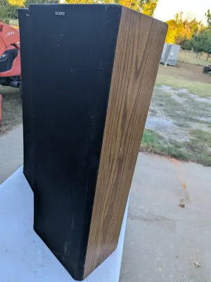 Vintage Sony Woodgrain Floor Speakers Pair