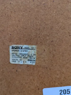 Vintage Sony Woodgrain Floor Speakers Pair