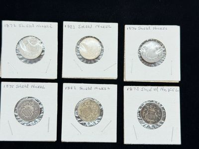LOT 73: Collection of Antique US Shield Nickels - 1800s