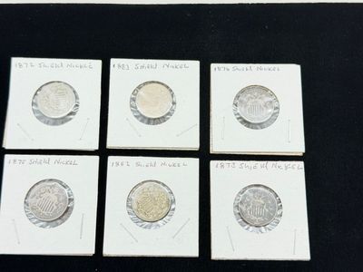 LOT 73: Collection of Antique US Shield Nickels - 1800s