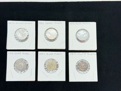 LOT 73: Collection of Antique US Shield Nickels - 1800s