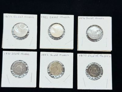 LOT 73: Collection of Antique US Shield Nickels - 1800s