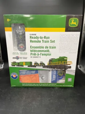 Lionel O-Gauge John Deere Ready-to-Run Remote Train Set, model 6-81480, in its original packaging.