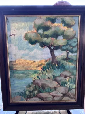 Vintage Mid-Century Italian Landscape Oil Painting by Juda, 1965