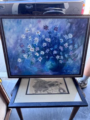 Eunice Scheberle Signed Floral Oil Painting