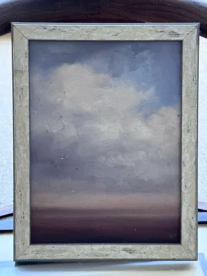 Original Cloudscape Oil Painting, Signed M.F.