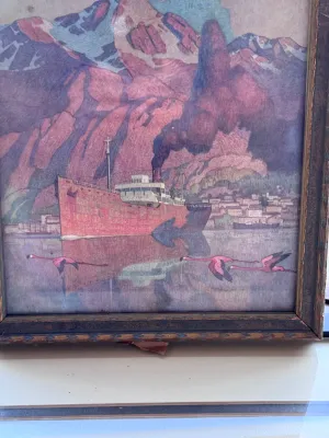 Vintage "The Tramp Steamer" Framed Art Print by Empire Frame & Mirror Corp.
