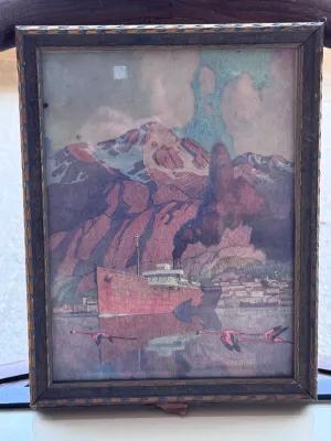 Vintage "The Tramp Steamer" Framed Art Print by Empire Frame & Mirror Corp.