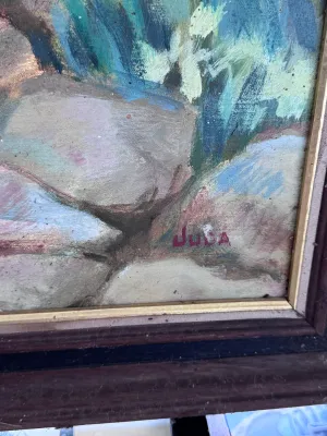Vintage Mid-Century Italian Landscape Oil Painting by Juda, 1965