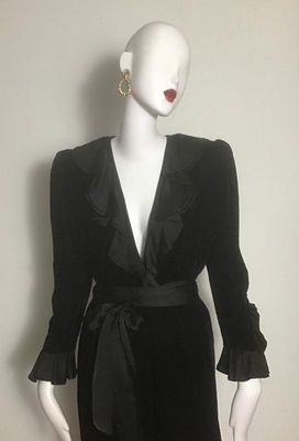 YSL Rive Gauche Vintage Silk Velvet  Dress - MINT!