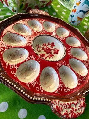 Sale Photo Thumbnail #71: Temp-tations ceramic deviled egg platter 