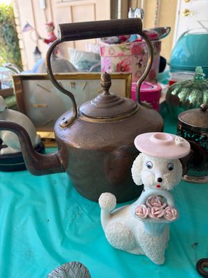 Sale Photo Thumbnail #5: Vintage copper tea kettle 