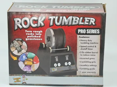 Discover with Dr. Cool Pro Series Rock Tumbler kit in its original retail box.