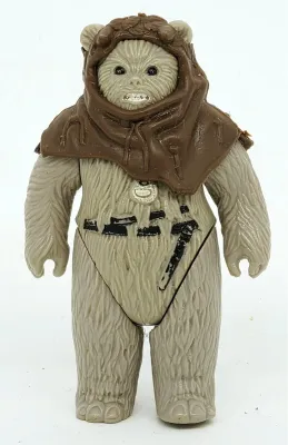 Vintage  Star Wars Chief Chirpa Ewok action figure, circa 1983, showing some paint wear on the belt and teeth.