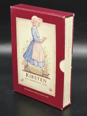 Vintage American Girls Collection Kirsten boxed book set by Pleasant Company, featuring the first six books in a red slipcase.