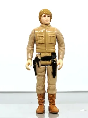 Vintage Star Wars Luke Skywalker action figure in Bespin fatigues, circa 1980.