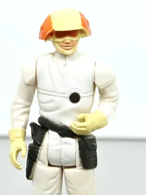 Vintage  Star Wars Cloud Car Pilot action figure, showing some paint wear on the helmet and limbs.
