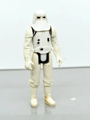 Vintage Star Wars Snowtrooper action figure, circa 1980, showing some play wear and discoloration.