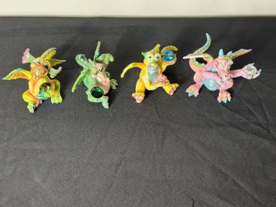 Collection of 13 Mood Dragons Figurines by TF&M