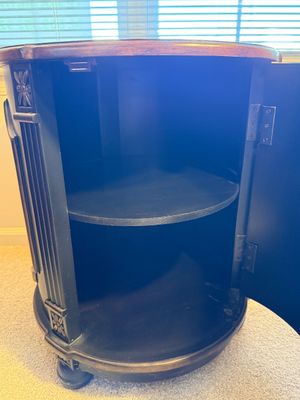 Round Wooden Accent Cabinet