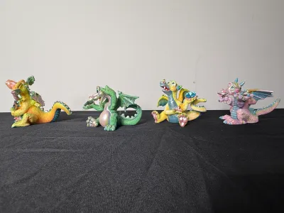 Collection of 13 Mood Dragons Figurines by TF&M